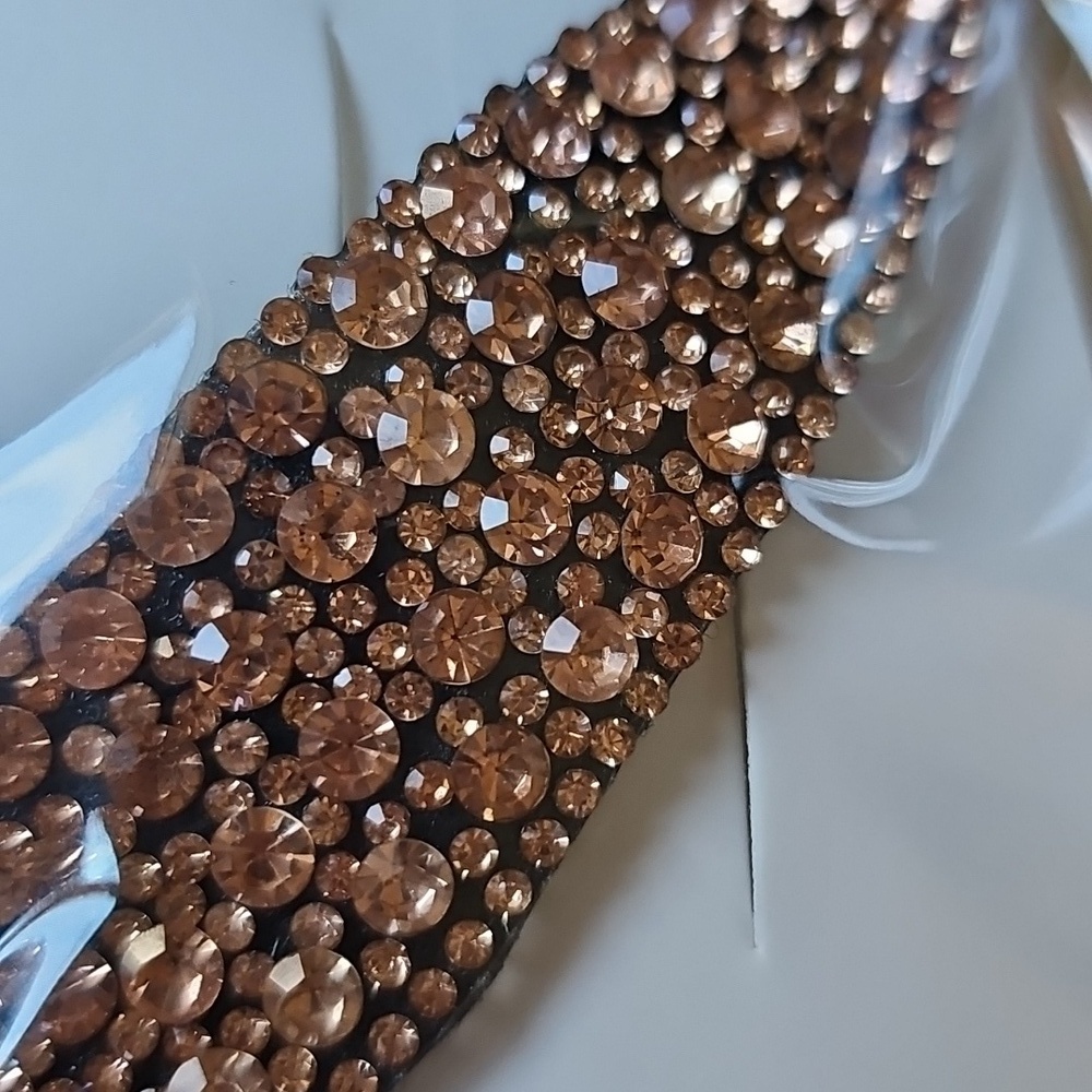 New Elegant Apricot Color Crystal Hair Clip Barrette - Picture 3 of 3